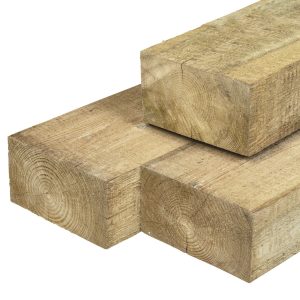 Grenen biels 12,0 x 22,0 x 260 cm, groen geïmpregneerd, fijnbezaagd, scherpkantig, A/B klasse 3