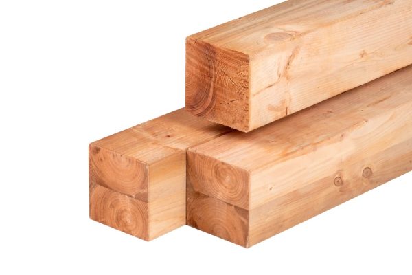 Red Class Wood ME vuren paal 12,0 x 12,0 x 250 cm, gedroogd, geïmpregneerd, geschaafd, 4 ronde hoeken, gelamineerd
