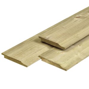 NE vuren halfhouts rabat 1,9 x 14,5 x 270 cm, gedroogd, groen geïmpregneerd, geschaafd