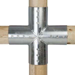 Gegalvaniseerde verbindingsstukken ø10 cm 4-weg (2-delig)