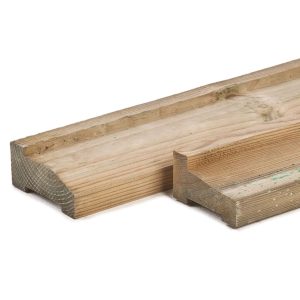Grenen afwateringsbalk 4,5 x 9,0 x 300 cm, groen geïmpregneerd