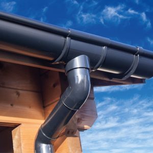 Extra uitloopset 2 zijden 100 mm mastgootset zwart