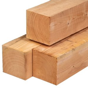 Douglas paal 20,0 x 20,0 x 400 cm, vers, fijnbezaagd, scherpkantig