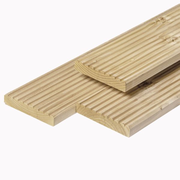 Douglas vlonderplank 2,8 x 14,5 x 300 cm, gedroogd, geschaafd, 1 zijde 9 groeven
