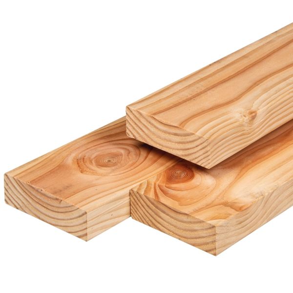 Douglas ligger 4,5 x 14,5 x 400 cm, gedroogd, geschaafd, 4 ronde hoeken