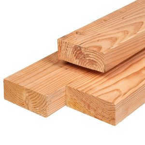 Douglas ligger 6,5 x 16,0 x 600 cm, gedroogd, geschaafd, 4 ronde hoeken