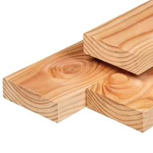 Douglas ligger 6,5 x 19,0 x 500 cm, gedroogd, geschaafd, 4 ronde hoeken