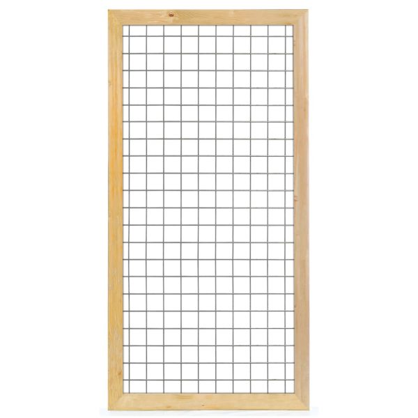Gaaselement vuurverzinkt maaswijdte 7,5 x 7,5 cm met robuust kader grenen groen geïmpregneerd 4,4 x 6,8 cm H180 x B90 cm