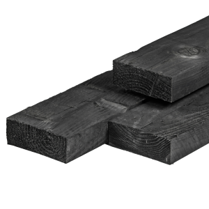Douglas ligger 5,0 x 15,0 x 400 cm, vers, zwart geïmpregneerd, fijnbezaagd, scherpkantig