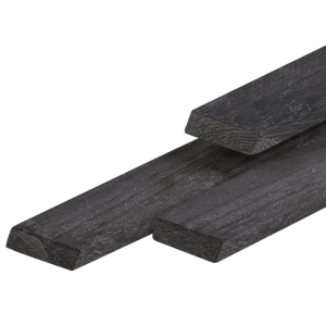Douglas rhombus profiel 2,0 x 6,5 x 180 cm, gedroogd, zwart gespoten, geschaafd, 4 ronde hoeken