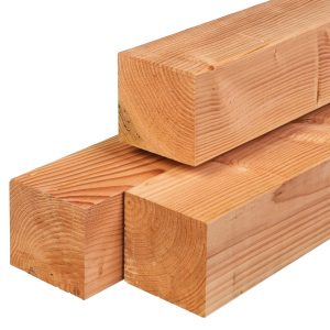 Douglas paal 14,0 x 14,0 x 300 cm, gedroogd, geschaafd, 4 ronde hoeken