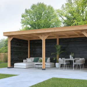 DHZ Plat dak Dalfsen Douglas 600 x 300 cm zwart geïmpregneerd