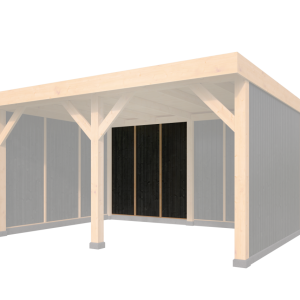 DHZ Rijssen vertikale wand module Type B 250 x 224 cm zwart geïmpregneerd
