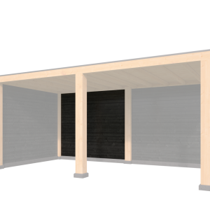 Wandmodule Type B Zweeds rabat zwart gespoten vuren 250 x 224 cm