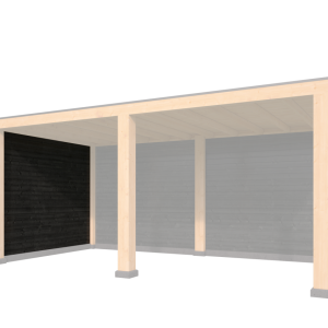 Wandmodule Type C Zweeds rabat zwart gespoten vuren 300 x 224 cm