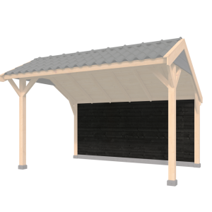 Wandmodule Type H Zweeds rabat zwart gespoten vuren 400 x 120 cm