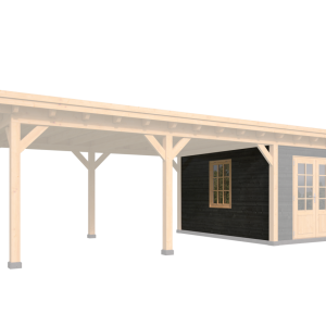 Wandmodule Type E Zweeds rabat zwart gespoten vuren 400 x 224 cm