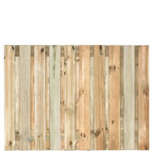 Tuinscherm Enschede, groen geïmpregneerd grenen, RVS-geschroefd, 21-planks (19+2) 180 x 130 cm