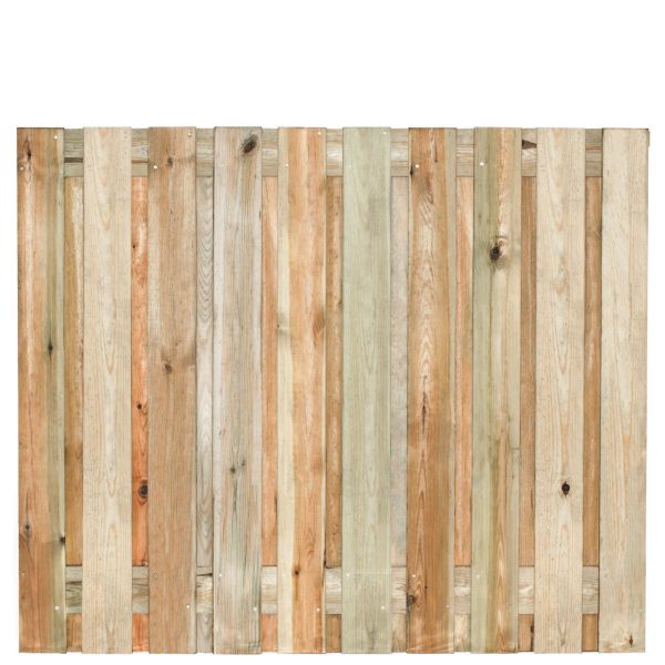Tuinscherm Enschede, groen geïmpregneerd grenen, RVS-geschroefd, 21-planks (19+2) 180 x 150 cm
