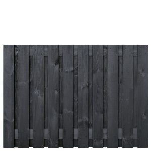 Tuinscherm Stuttgart, zwart gespoten vuren, RVS-geschroefd, 21-planks (19+2) 180 x 130 cm