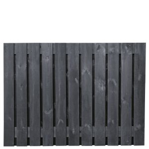 Tuinscherm Stuttgart, zwart gespoten vuren, RVS-geschroefd, 21-planks (19+2) 180 x 130 cm