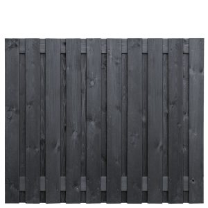 Tuinscherm Stuttgart, zwart gespoten vuren, RVS-geschroefd, 21-planks (19+2) 180 x 150 cm