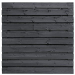 Tuinscherm Kassel, zwart gespoten vuren, RVS-geschroefd, 21-planks (19+2) 180 x 180 cm