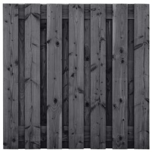 Tuinscherm Wolfsburg, zwart geïmpregneerd douglas, RVS-geschroefd, 15-planks (13+2) 180 x 180 cm