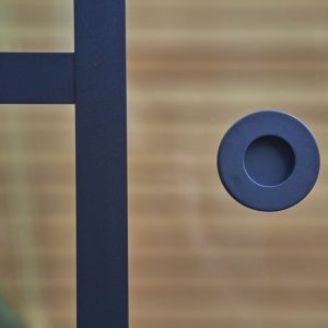 Deurgreep plakhandvat RVS zwart rond 65 mm, set van 2