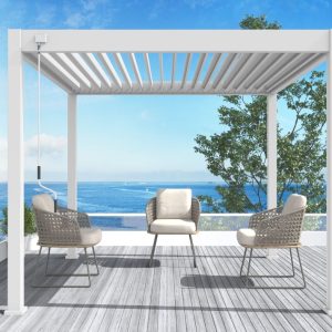 Aluminium overkapping Toronto vrijstaand 300 x 300 x 255 cm wit