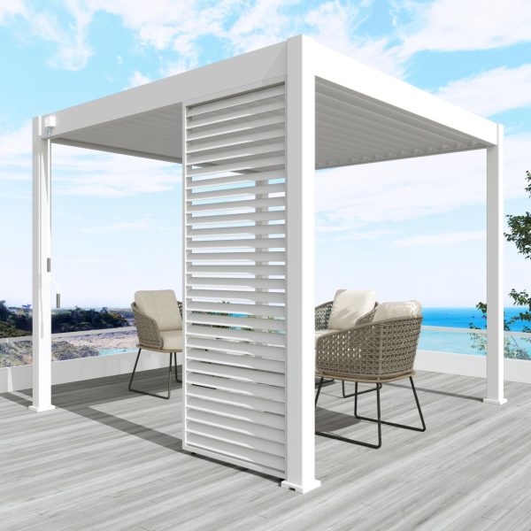 Aluminium overkapping Louvrepaneel 93 cm horizontaal wit