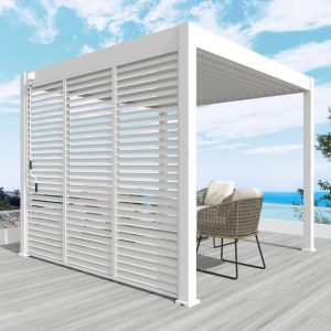 Aluminium overkapping Louvrepaneel 124,5 horizontaal wit