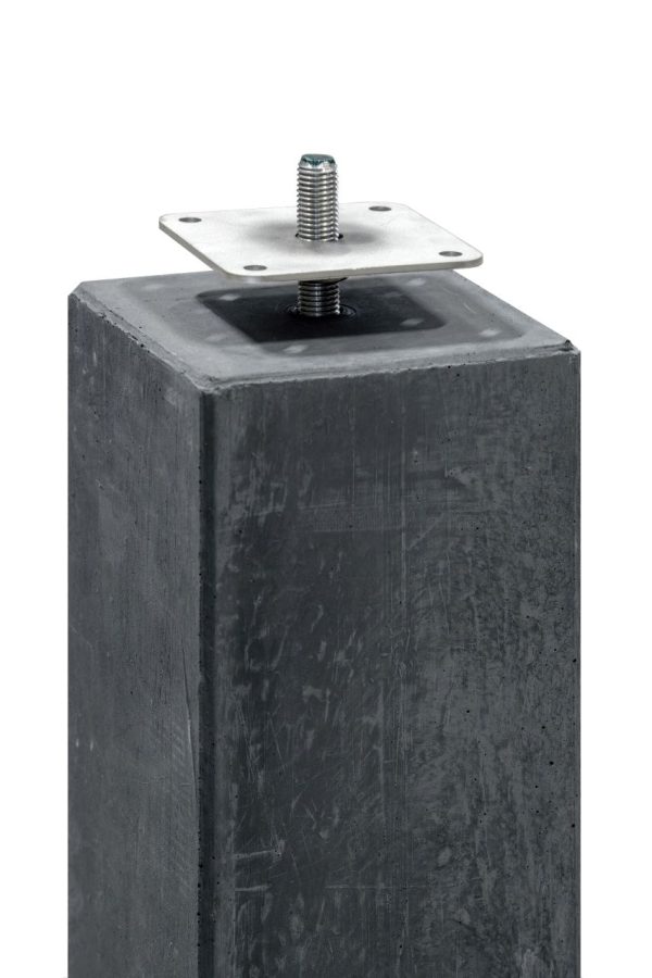 Berton© betonpoer 14,0 x 14,0 x 60,0 cm, antraciet, M16-bus, kleine velling