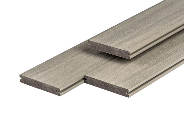 PuraShield composiet vlonderplank 2,3 x 13,8 x 500 cm, light grey, massief, fijne houtnerf, clip systeem