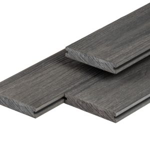 PuraShield composiet vlonderplank 2,3 x 13,8 x 300 cm, dark grey, massief, fijne houtnerf, clip systeem