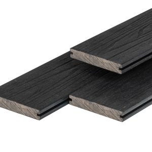 PuraShield composiet vlonderplank 2,3 x 13,8 x 400 cm, ebony black, massief, fijne houtnerf, clip systeem
