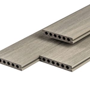 PuraShield composiet vlonderplank 2,3 x 13,8 x 400 cm, light grey, semi-massief, fijne houtnerf, clip systeem