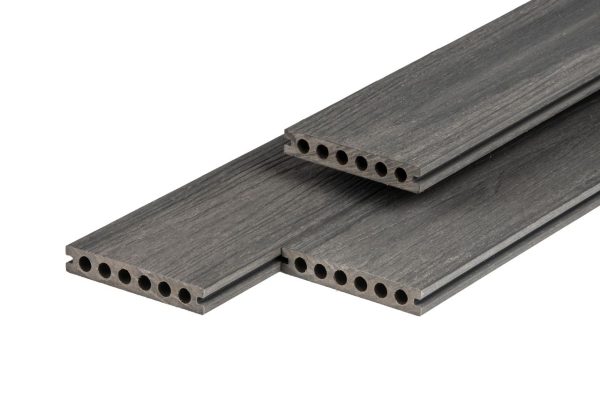 PuraShield composiet vlonderplank 2,3 x 13,8 x 300 cm, dark grey, semi-massief, fijne houtnerf, clip systeem