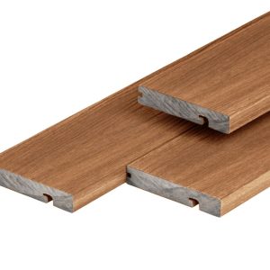 PuraShield composiet eindplank 2,3 x 13,8 x 300 cm, teak, fijne houtnerf, clip systeem