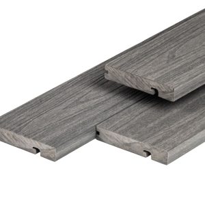 PuraShield composiet eindplank 2,3 x 13,8 x 300 cm, dark grey, fijne houtnerf, clip systeem