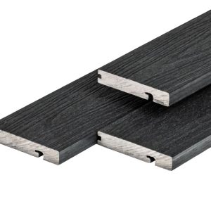 PuraShield composiet eindplank 2,3 x 13,8 x 300 cm, ebony black, fijne houtnerf, clip systeem