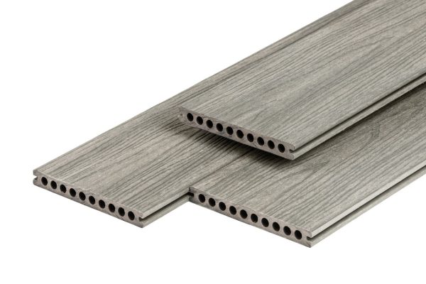 PuraShield composiet vlonderplank 2,3 x 21,0 x 500 cm, light grey, semi-massief, fijne houtnerf, clip systeem