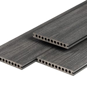 PuraShield composiet vlonderplank 2,3 x 21,0 x 500 cm, dark grey, semi-massief, fijne houtnerf, clip systeem