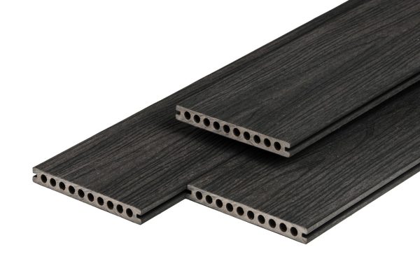 PuraShield composiet vlonderplank 2,3 x 21,0 x 500 cm, ebony black, semi-massief, fijne houtnerf, clip systeem