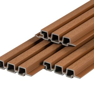PuraTech 30 Composiet gevelbekleding triple profiel 3,3 x 17 x 390 cm, teak, brandklasse E