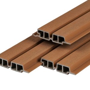 PuraTech 55 composiet dubbel profiel 3,3 x 17,0 x 290 cm, teak, fijne houtnerf, brandklasse D