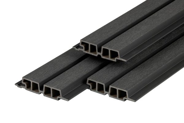 PuraTech 55 composiet dubbel profiel 3,3 x 17,0 x 390 cm, ebony black, fijne houtnerf, brandklasse D