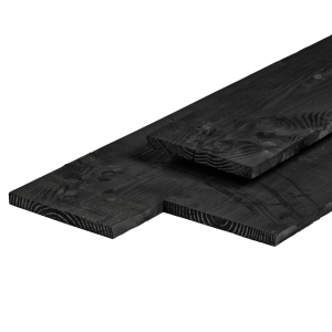 Douglas kantplank 2,2 x 20,0 x 300 cm, vers, zwart gespoten, fijnbezaagd, scherpkantig