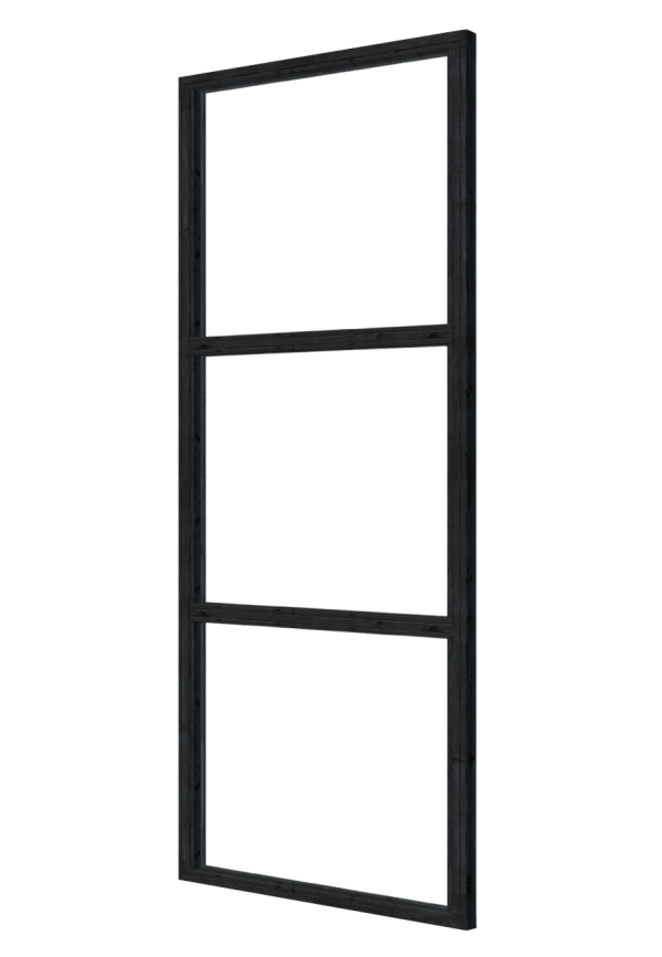 Steellook glaswand 116 x 212 cm, zwart