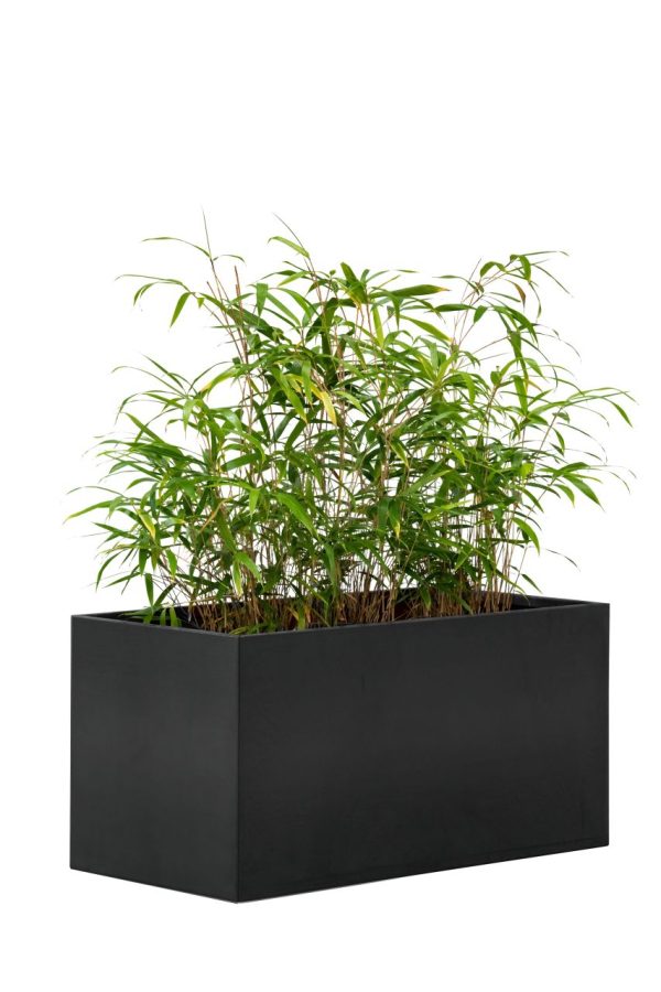 Bloembak Mohawk, zwart gepoedercoat staal 60 x 120 x 60 cm